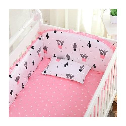 6PCS New Arrived Cartoon Baby bedding sets bumper cotton cartoon crib baby bumper бортики в кроватку (bumper+sheet+pillow cover)
