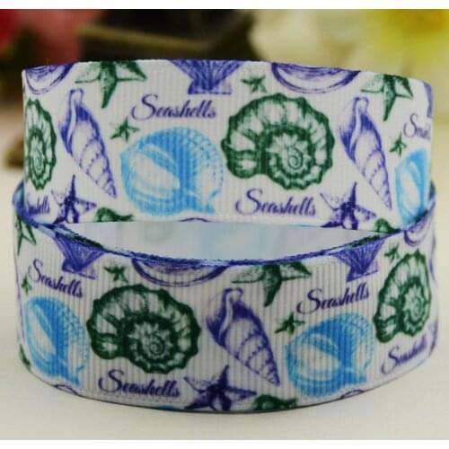22mm 25mm 38mm 75mm Ruban satin Shell printed Grosgrain Ribbon Hair Accessories party decoration 10 Yards X-02508