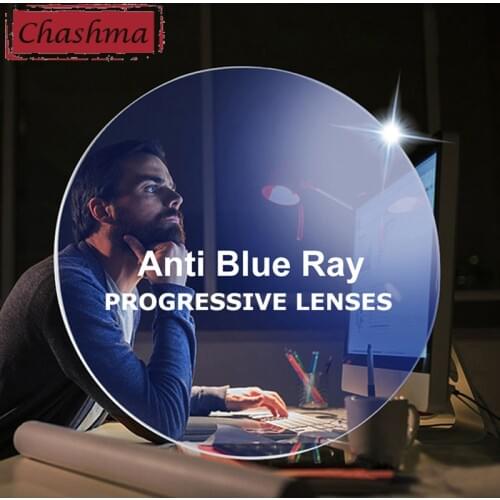 Free Form Progressive Digital Anti Blue Ray Optical Lenses Wide Field Lens Multifocal for Cut Off Computer Blue Light Protection