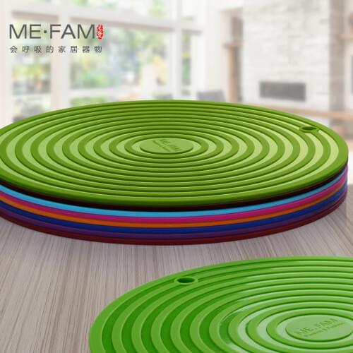 Large 11in Round Ripple Silicone Placemat Non Slip Anti Scald Potholder Pot Mat Bowl Plate Pad Desktop Protect Trivet Set of 2