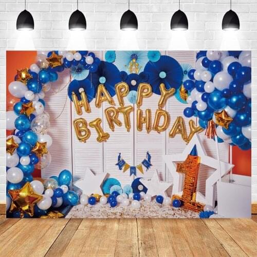 Yeele Photophone 1st Birthday Backdrop Balloon Child Baby Customized Banner Family Decor Photo Background For Photo Studio Props