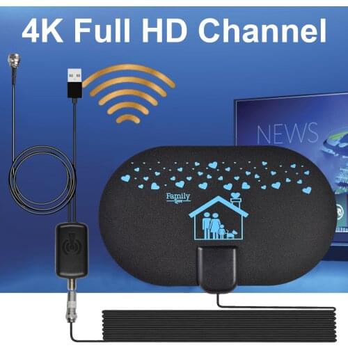HD 4K TV Antenna 1080P Digital TV Indoor Digital TV Antennas 2000 Miles HDTV Signal Amplifier DVB-T2 Satellite Receiver