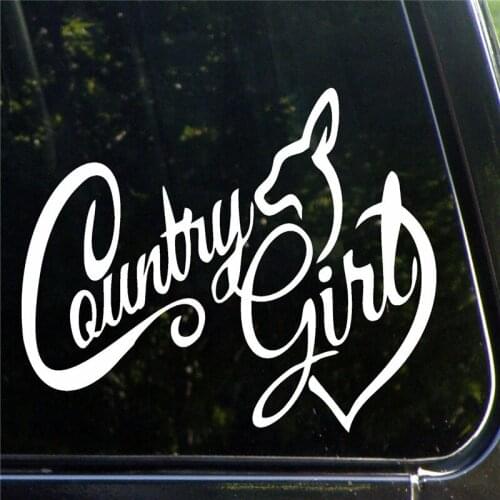 Country Girl 6'' die cut vinyl decal for window, car, truck, tool box, laptop, noteBook decals white
