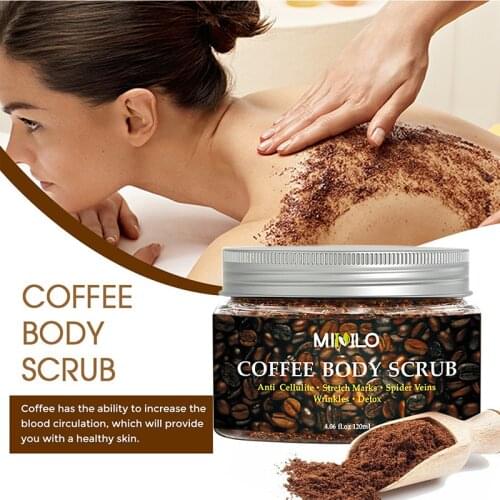 MIMLO Coffee Scrub Body Scrub Cream Facial Dead Sea Salt Exfoliating Whitening Moisturizing Anti Cellulite Treatment Acne TSLM2