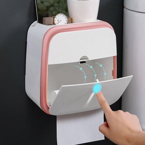 Toilet Paper Box Double-Deck Multi-Function Shower Room No Sheddin Wall-Mounted Load Bearing Self Tissue Box