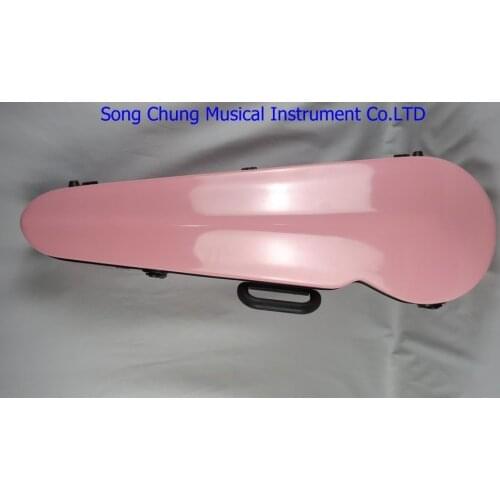 Beautiful pink color glass fiber gap model violin hard case,fine workmanship