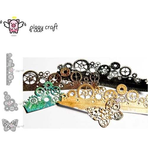 Piggy Craft metal cutting dies cut die mold Gear edge butterfly Scrapbook paper craft knife mould blade punch stencils dies
