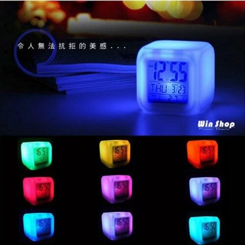 T the new colorful color changing alarm clock creative home sifang lazy student alarm clock alarm LED gifts wholesale