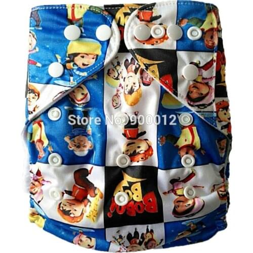 OS Pattern Washable Pocket Cloth Diapers Leaking Guard Urine Nappies With Microfiber Inserts 20 sets 1+1 Free Shipping