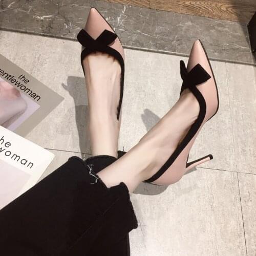 Spring New High-heeled Shoes Women Artificial Leather Office Simple Ladies High Heel Fashion Solid Color Fenty Beauty W32-25