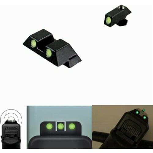 Outoor Tactical Glock Green Fiber Optic Front Rear Night Sight Set for Glock 17/19/22/23/24/26/27/33/34/35 Hunting Accessories