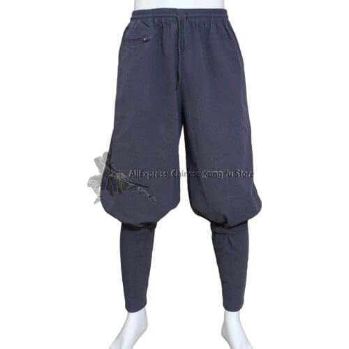 Thick Cotton Buddhist Monk Trousers Shaolin Tai Chi Kung fu Pants New Design 4 Colors