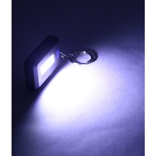 Mini Portable COB LED Flashlight Keychain Torch Emergency Camping Flash Light Mode Lamp Pocket Lantern 3 Modes Use 3 AAA Battery