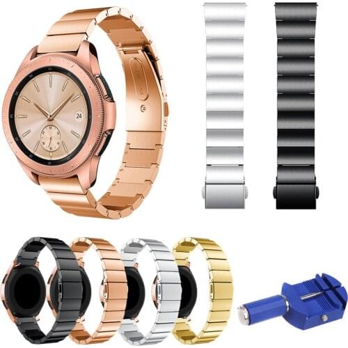 Watch Band for Samsung Galaxy Watch 42mm Strap Stainless Steel Metal Link Bracelet for Samsung Gear Sport Band with Tool