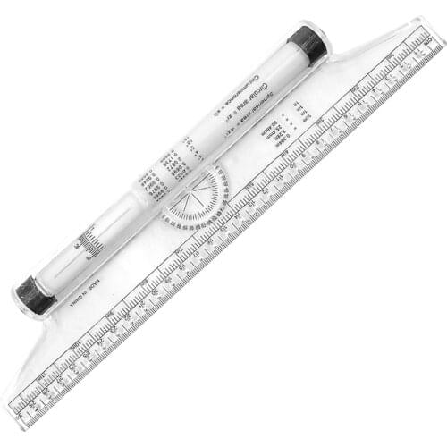 30cm Rolling Pusher Angle Parallel Ruler Angle Ruler Balancing Scale Ruler for Student Design Drawing Roller Protractor Compass