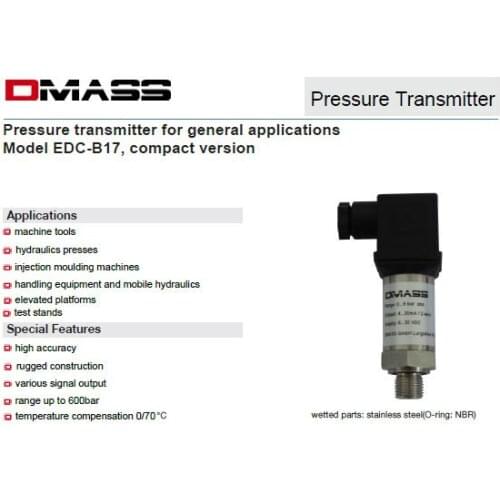 With the official dema DMASS pressure sensor EDC-B17-B-BT-C-025-M124-G1/4A die casting machine
