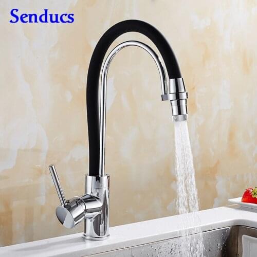 Senducs Universal Kitchen Faucet Newly Arrival Pull Down Kitchen Sink Faucet Quality Brass Kitchen Tap Hot Sale Bathroom Tap