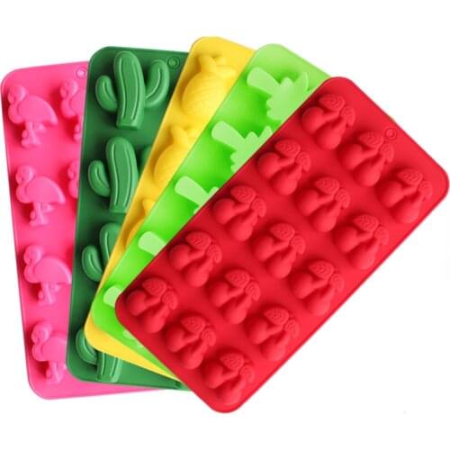 Cactus Flamingo Pineapple Shape Silicone Mold DIY Fudge Chocolate Mold Baking Pan Kitchen Accessories Decoration Accessories