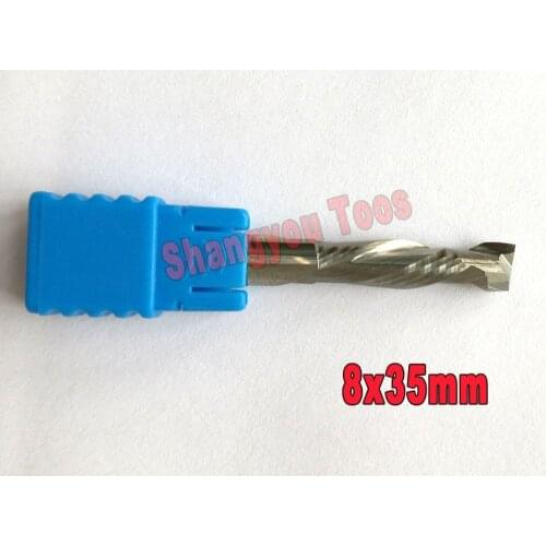 8x35mm UP &DOWN Cut Two Flutes Spiral Carbide Mill Tool Cutters CNC Router Compression Wood End Mill woodworking Cutter Bits