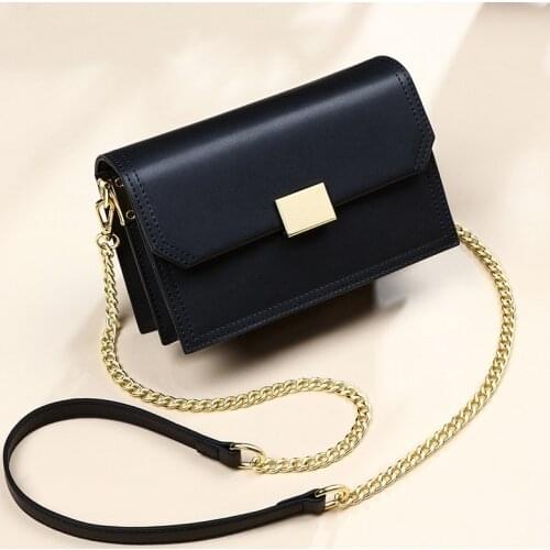 Stylish Leather one-shouldered chain bag summerfresh messenger bag versatile square bag