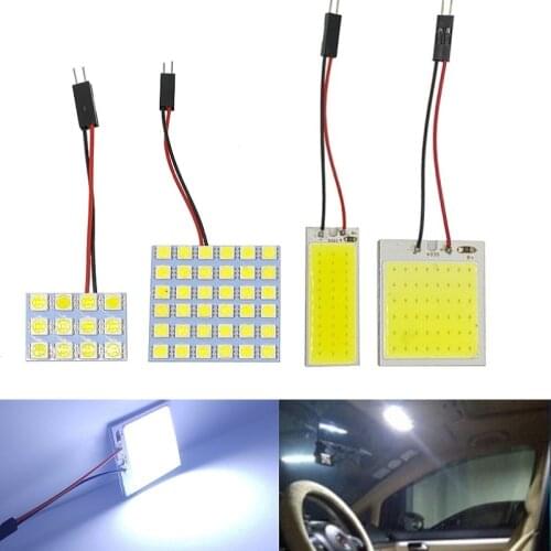 Super white T10 COB 12 24 36 48SMD Festoon Dome BA9S 3Adapter LED Light Panel Car Interior Reading Map Parking Bulb Lamp DC12V