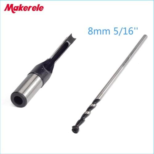 Wood tools drill set 8mm 5/16'' Woodworking tools Square Hole Bits Drill Mortising Chisel Set Mortiser Drill Bit Set