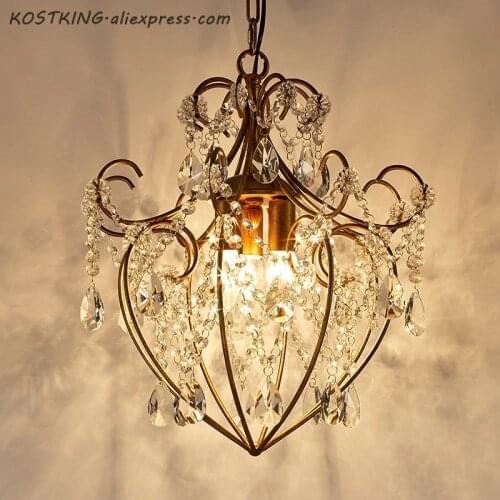 Led light chandelier for living room crystal classic chandelier dining room gold crystal lights retro lighting chandeliers bed
