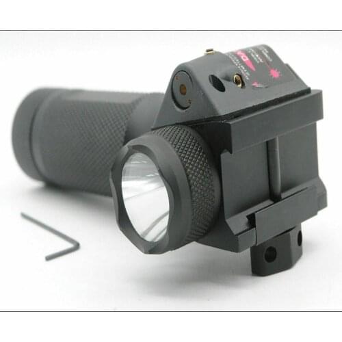 LED Flashlight Hunting Red Dot Laser Sight Aluminum Alloy Tactical Airsoft Handgun Flashlight Torch for 20mm Rail Glock