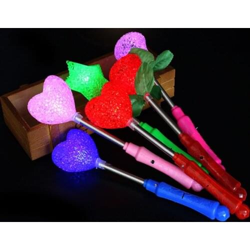 Fashion Hot Sale Led Clothes Fashion Party Xmas Halloween Star Heart Flower Sticks Magic Wand Flashing Lights Up Glow Event