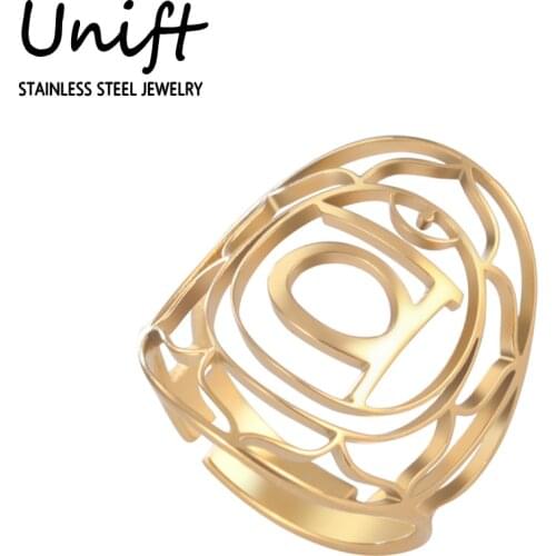 Unift Flower Lotus Rings for Women Men Adjustable Vintage Religious Jewelry Chakra Mandala Indian Couple Rings Stainless Steel
