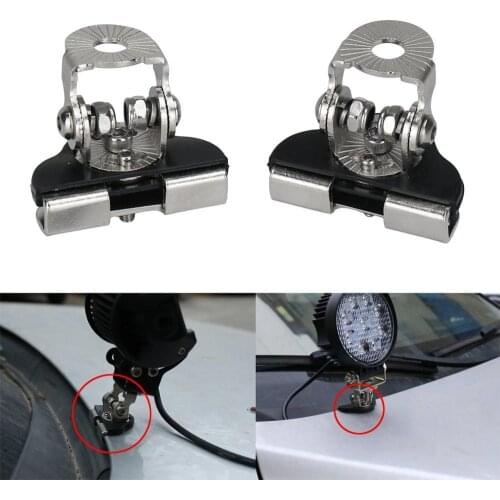 2pcs Universal Car 4X4 4WD A Pillar Hood LED Work Light Bar Mount Bracket Clamp Holder Steel Offroad Holder