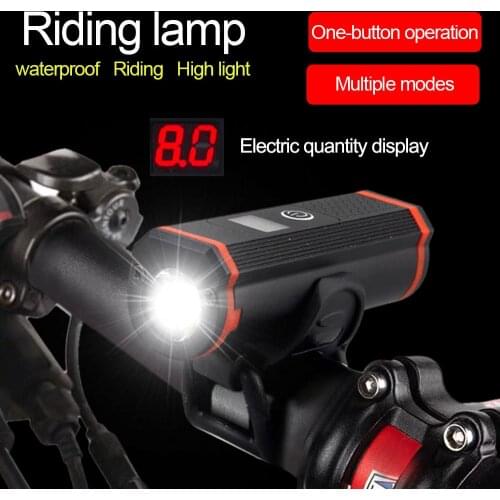 Bicycle front light, digital USB charging, strong light, waterproof LED mountain bike front light, night riding light