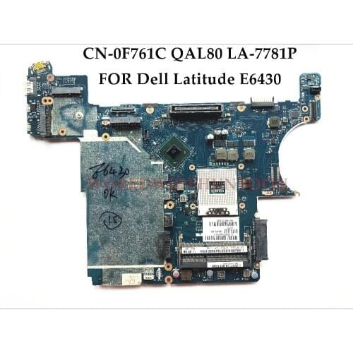 High quality CN-0F761C For Dell Insprion E6430 Laptop Motherboard F761C QAL80 LA-7781P SLJ8A HM77 PGA989 DDR3 100% Fully Tested