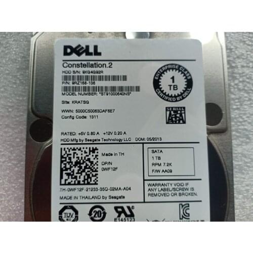 DELL WF12F ENTERPRISE CLASS 1TB 7.2K SATA 2.5" 6Gbps ST91000640NS HARD DRIVE HDD