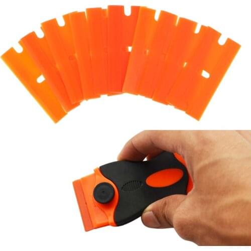100pcs 100pcs Double Edged Blade Auto Glass Cleaning Razor Scraper Foil Film Wrapping Squeegee Vinyl Car Wrap Sticker Plastic