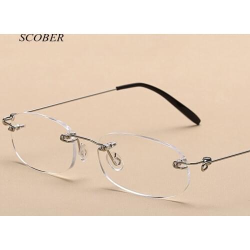 2019 business ultra light frameless reading glasses women temperament portable reading glasses men with case