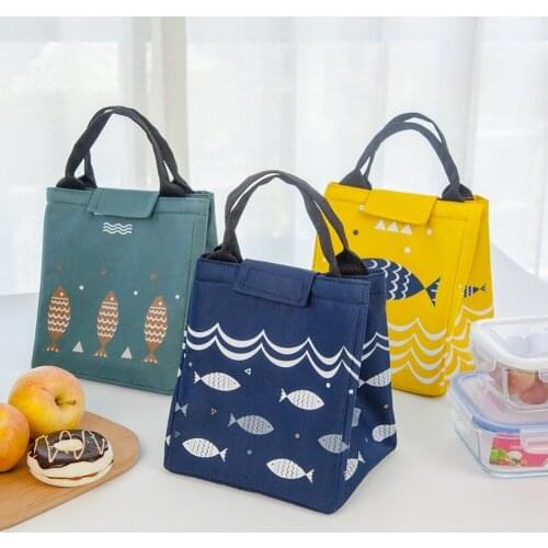 2021 Waterproof Lunch Bag for Women kids Men Cooler Lunch Box Bag Tote canvas lunch bag Insulation Package Portable