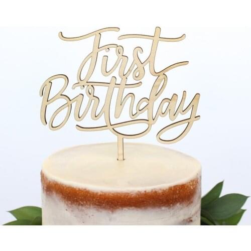 20pcslaser cut custom anniversary first birthday happy birthdaycake toppers