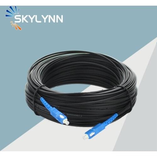 20/50/80/100 Meter SC/UPC-SC/UPC SX Core Single Mode G652D FTTH Fiber Optic Outdoor Drop Cable Patch Cord LSZH Black Jacket