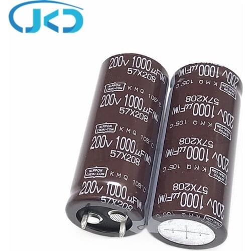 2pcs 1000uF 200V NIPPON NCC KMQ Series 22*50mm Low ESR 200V1000uF Aluminum Electrolytic Capacitor NIPPON CHEMI-CON