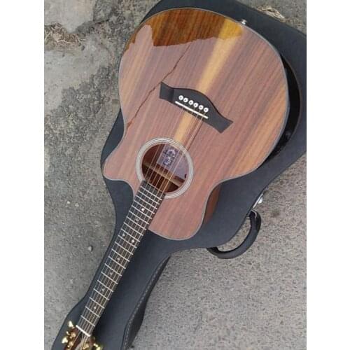 Free shipping Byron ebony professional guitar one piece head custom koa guitar cutaway armrest cutaway electric mini guitarra