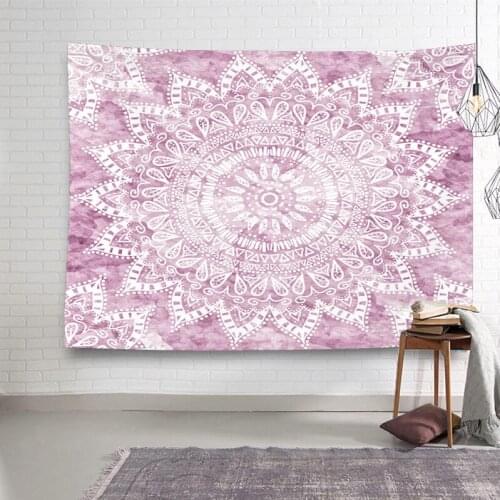 Bohemia Tapestry Vintage Exotic Lavender Summer Mandala Frame for Bedroom Photography Wall Decor