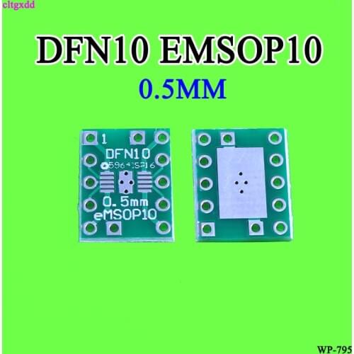 Cltgxdd 10PCS DFN10 eMSOP10 turn DIP10 0.5MM Pitch With Cooling IC adapter Socket / Adapter plate PCB