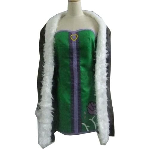 2016 Fairy Tail Evergreen Ebagurin Cosplay Costume Dress+Coat