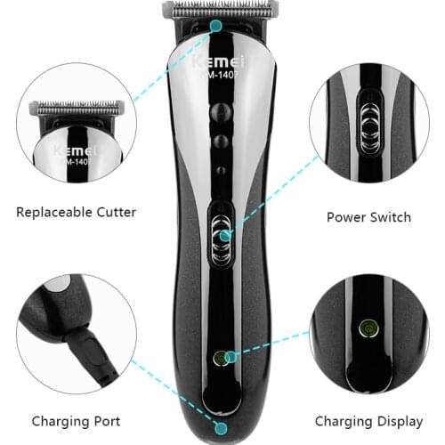 Kemei Electric Clipper for Men Professional Trimmer Hair Cutting Machine Shaver Cordless Razor Beard Haircut Barber USB Shaving