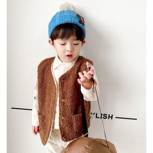 New Fashion Cashmere Childrens Vest Boys Vest Boys Girls Vest Baby Warm Winter Vest Autumn Sleeveless Jacket Childrens Jacket