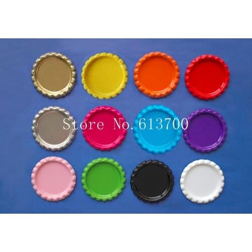 Wholesale 2000 pcs both side colored bottlecaps 1 inch Flattened bottle caps for Crafts diy hairbow hair bows necklace Jewelry