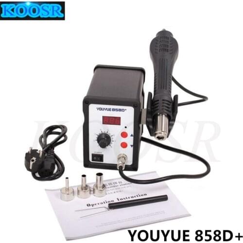 High quality Youyue 858D+ Hot Air Gun ESD Soldering Station LED Digital Desoldering Station 700W heater gun Upgrade from 858D