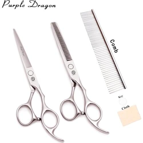 Professional Pet Scissors 5.5" 6" 6.5" 7" Stainless Purple Dragon Animal Straight Scissors Cat Thinning Shears Dog Shears Z1006