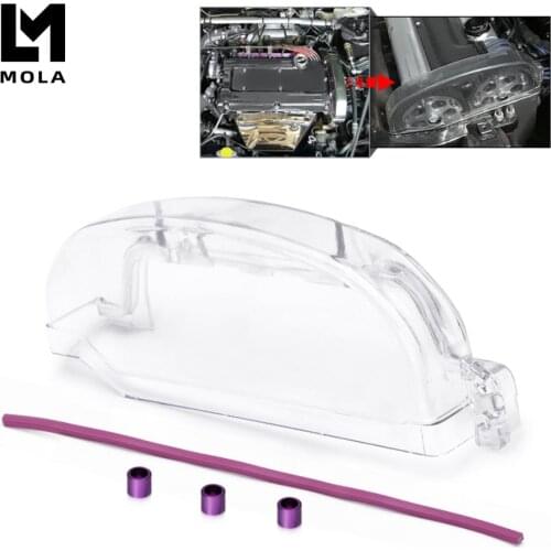 Clear Cam Gear Pulley Timing Belt Cover For 92-96 Mitsubishi Lancer EVO 1-3/DSM 4g63 4g63T Polycarbonate 6331